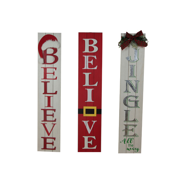 Porch Wooden Vertical Believe Pallet Sign