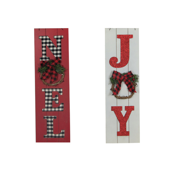 Vertical Wooden Noel Joy Hanging Board