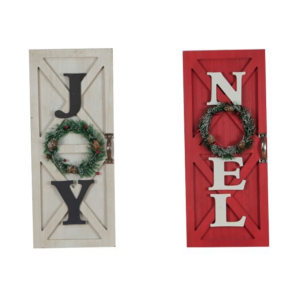 Rustic Christmas Joy Noel Hanging Sign 