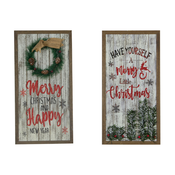 Vintage Christmas Wooden Decoration Board