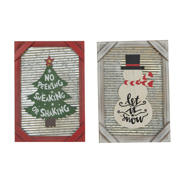 Christmas Tree Snowman Decoration Sign