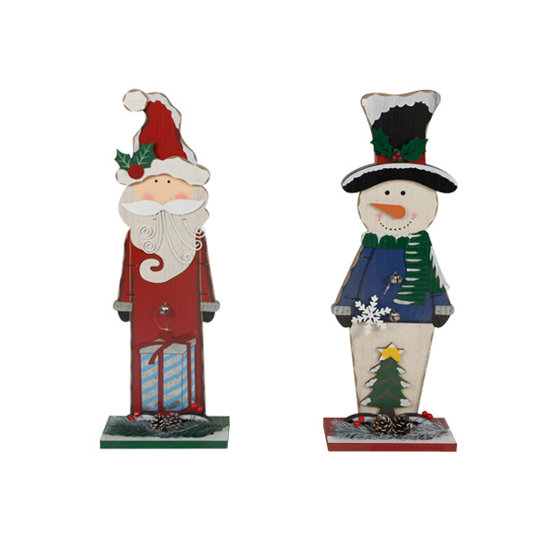 Wooden Santa Claus Snowman Table Christmas Decor