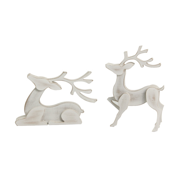 Festival Party Xmas Wooden Reindeer For Desk Decor